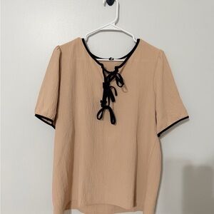 Chic Women's Blouse with Black Accents